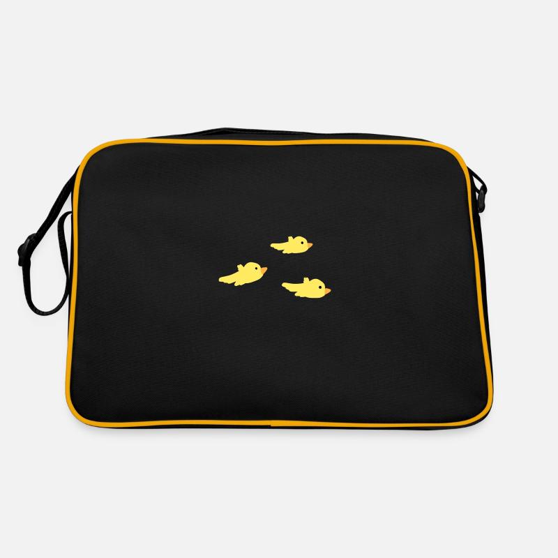 trois oiseaux symbole jaune mouche Sac Retro