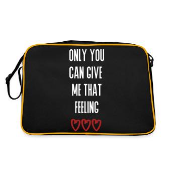 love liebe Valentinstag verliebt Englisch Spruch - Retro Tasche - Schwarz/Gold - Hinten