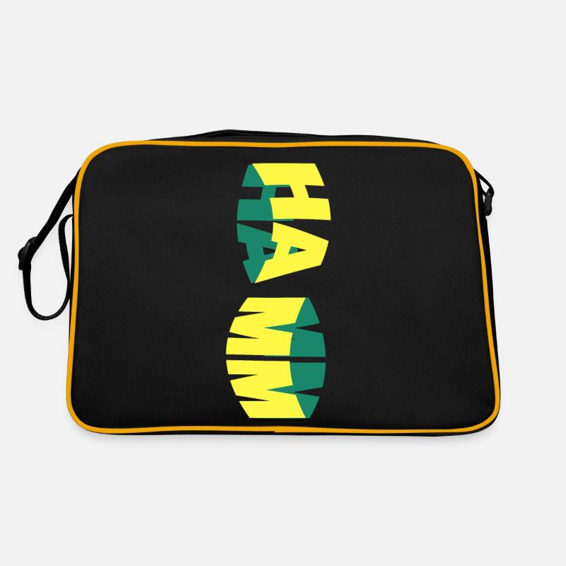 Hamm Germany City Skyline Font Colorful Retro Bag