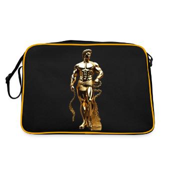 Goldene griechische Statue - Retro Tasche - Schwarz/Gold - Hinten
