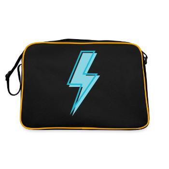 Sky blue lightning - Retro Bag - black/gold - Back