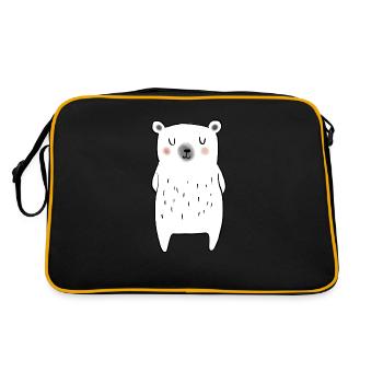 Kleiner Eisbär - Retro Tasche - Schwarz/Gold - Hinten