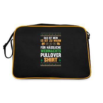 Weihnachtsmann Weihnachten Hässliche Weihnachten - Retro Tasche - Schwarz/Gold - Hinten