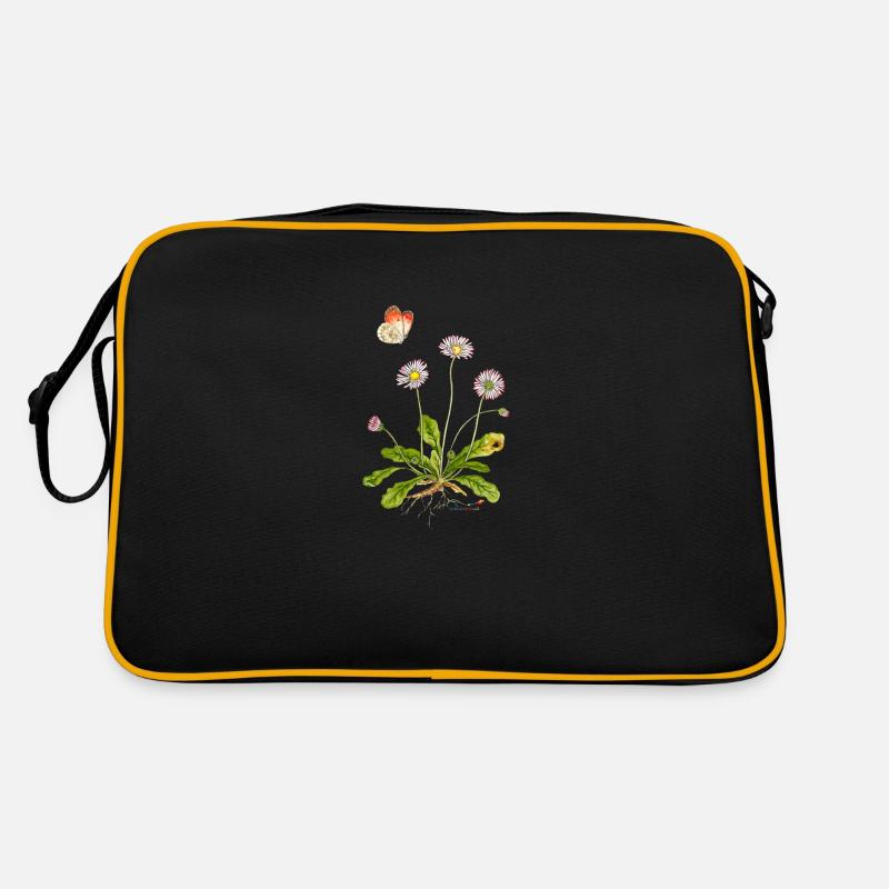 Gänseblümchen mit Aurorafalter Retro Tasche