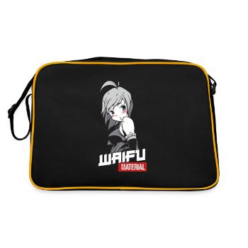 Waifu Material - Anime Manga Wife - Retro Tasche - Schwarz/Gold - Hinten