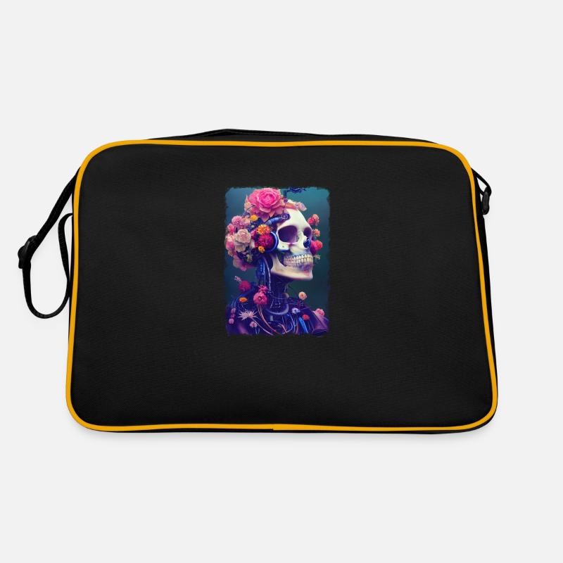 Fusion des fleurs et du crâne Sac Retro