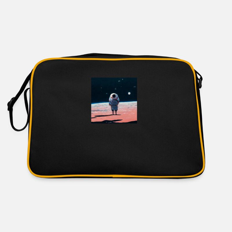 lonely spaceman looking into the void Retro Tasche