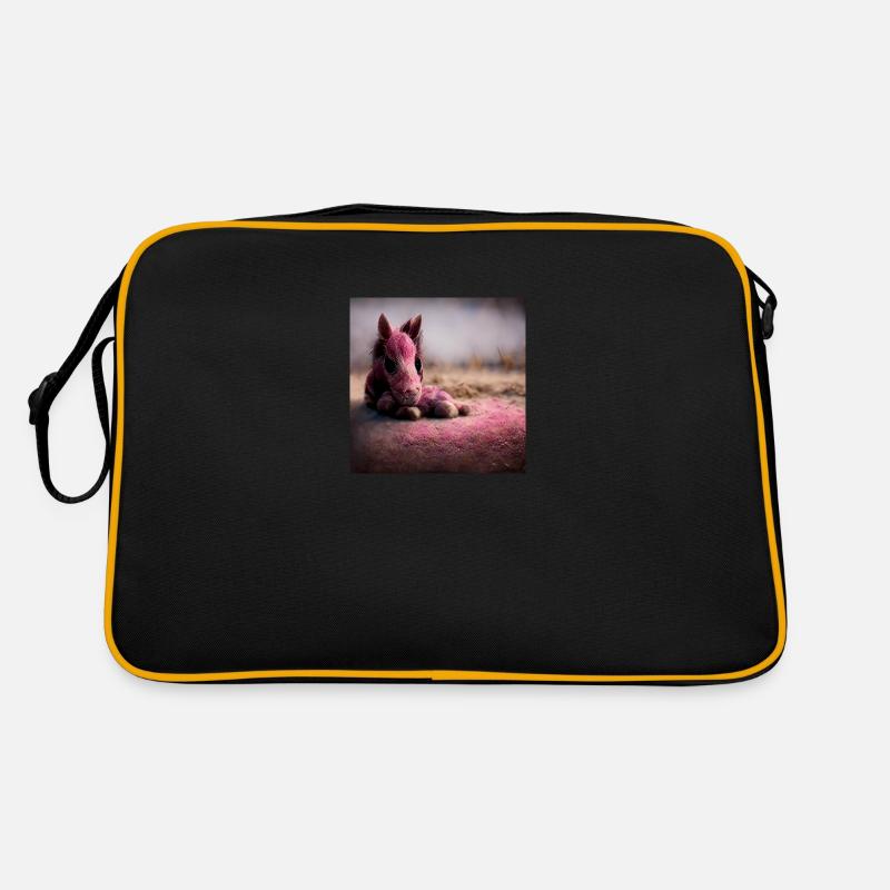 Bébé cheval couché sur le sol Rosa IV - Sac Retro - noir/or