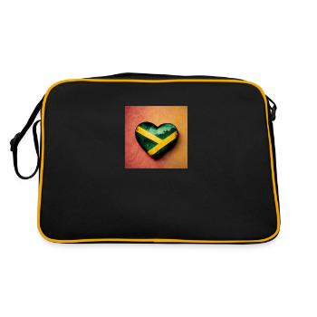 Jamaika Liebe - Retro Tasche - Schwarz/Gold - Hinten