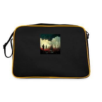 Imagine it's war and no one - Retro Bag - black/gold - Back