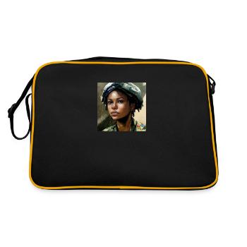 Schöne US Army Combat Medical Painting - Retro Tasche - Schwarz/Gold - Hinten