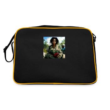 Schöne US Army Combat Medical Painting - Retro Tasche - Schwarz/Gold - Hinten