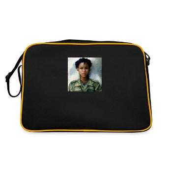 Schöne US Army Combat Medical Painting - Retro Tasche - Schwarz/Gold - Hinten