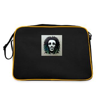 Rastafarian graffiti sketch - Retro Bag - black/gold - Back