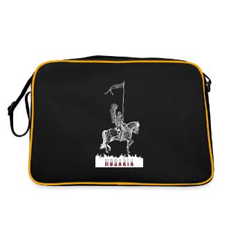 Polen Flagge Polska Husaria Husaren Kavallerie - Retro Tasche - Schwarz/Gold - Hinten