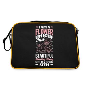 I Am A Flower Unique And Beautiful Standing - Retro Bag - black/gold - Back