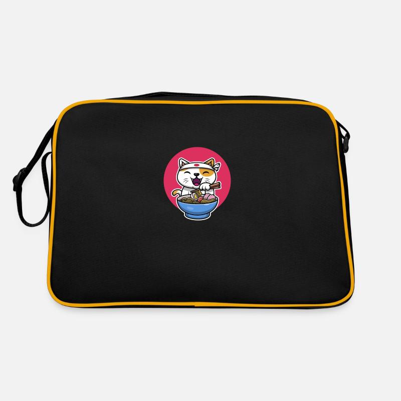 Ramen cat design Retro Bag