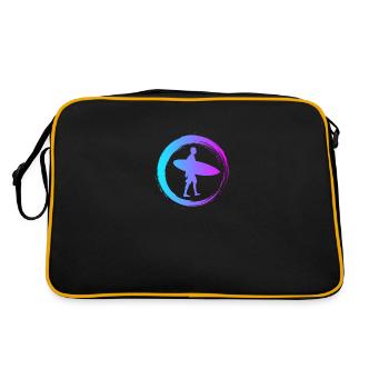 Sporty Hobby Leidenschaft Surfer - Retro Tasche - Schwarz/Gold - Hinten