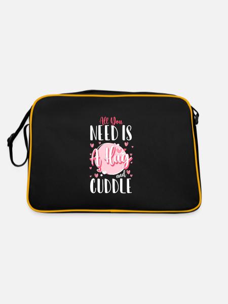 Liebe Teddybär Partner - Retro Tasche - Schwarz/Gold