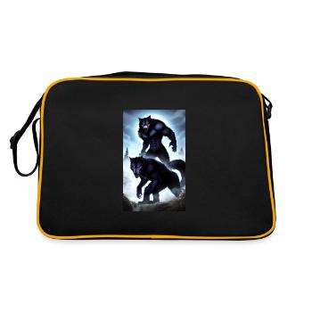 Werewolf | Wolf | Mythical creatures | Monsters | Mystical - Retro Bag - black/gold - Back