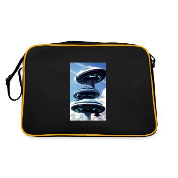 Extraterrestre | OVNI | Vaisseau spatial | PAU | étranger - Sac Retro - noir/or - Dos