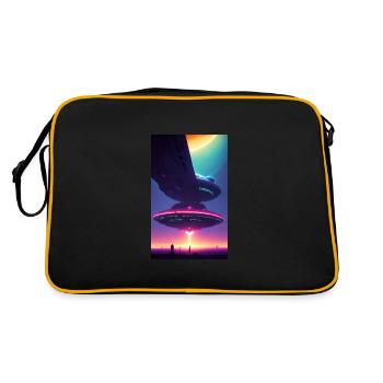 Extraterrestre | OVNI | Vaisseau spatial | PAU | étranger - Sac Retro - noir/or - Dos