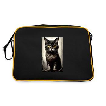 Cat | Pet | Cat fan - Retro Bag - black/gold - Back