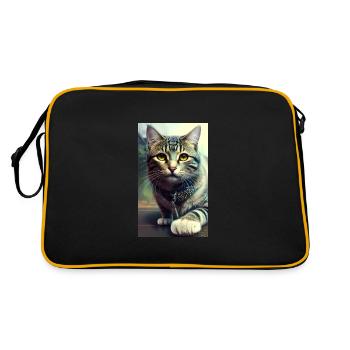 Cat | Pet | Cat Fan | cute | Kitten - Retro Bag - black/gold - Back