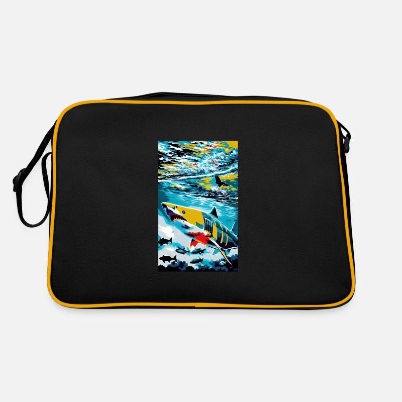 Requin | Grand requin blanc | Créature marine | Poisson Sac Retro