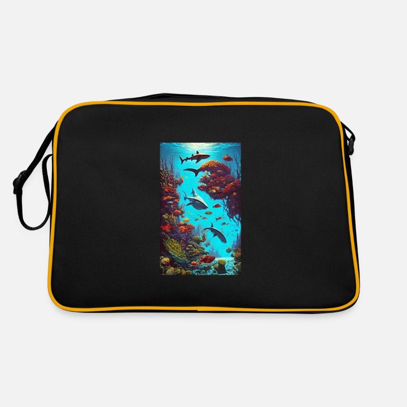 Gift, Gift Idea, Shark, Predatory Fish, Great White Shark Retro Bag