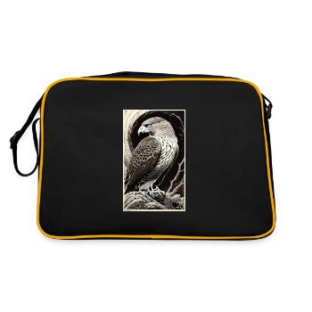 Aigle | Oiseaux | Liberté | Animaux - Sac Retro - noir/or - Dos