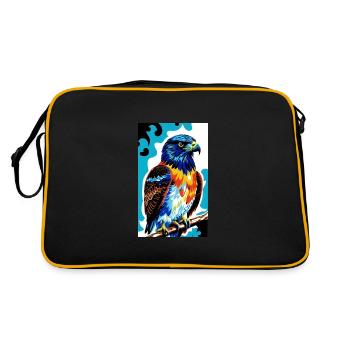 Aigle | Oiseaux | Liberté | Animaux - Sac Retro - noir/or - Dos