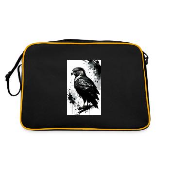 Aigle | Oiseaux | Liberté | Animaux - Sac Retro - noir/or - Dos