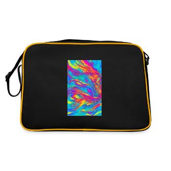 Lines | Wavy lines | Symbols | Pattern - Retro Bag - black/gold - Back