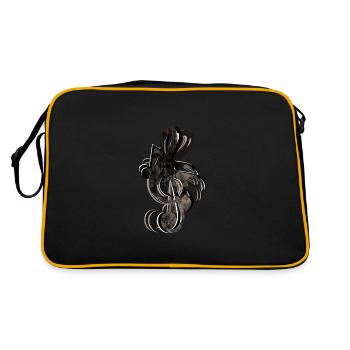 Notenschlüssel Noten - Retro Tasche - Schwarz/Gold - Hinten