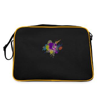 Hund Hund Buntes Tier Lieblich schön - Retro Tasche - Schwarz/Gold - Hinten