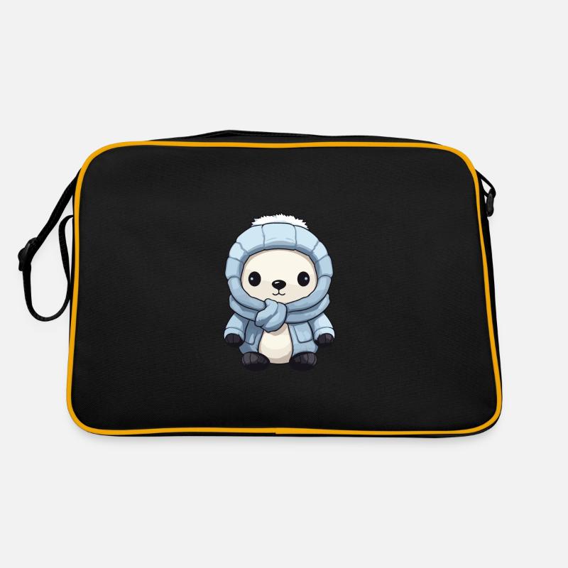 Polar Bear Winter Bear Comic Cute Retro Bag