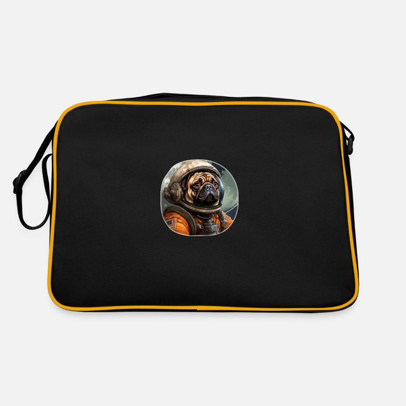 Mops Austronaut Retro Tasche