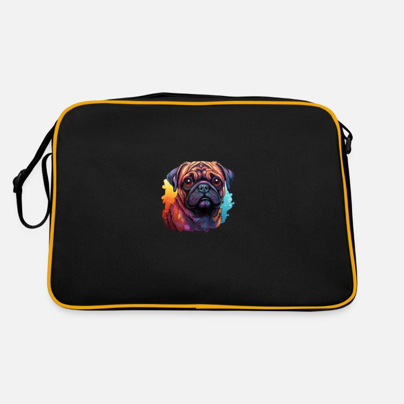 Pug Splashes of Paint Retro Bag