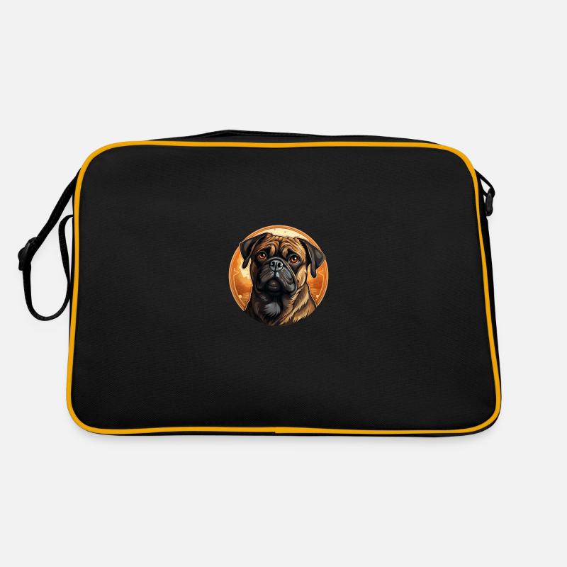 Treu blickender Mops Kopf Retro Tasche