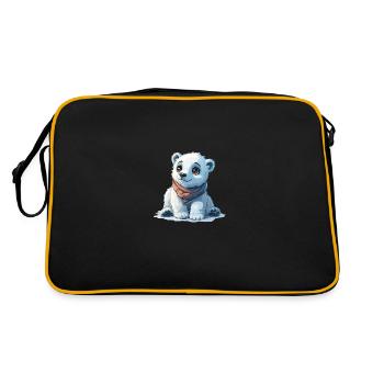 Mignon petit bébé ours polaire - Sac Retro - noir/or - Dos