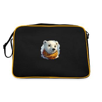 Ours polaire avec écharpe - Sac Retro - noir/or - Dos