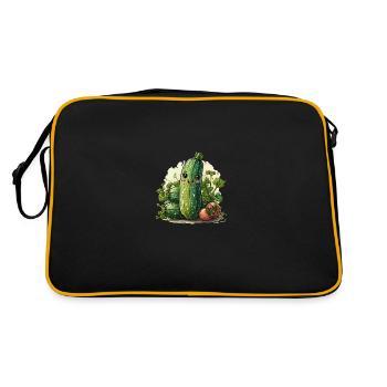 Zucchini Comic Stil - Retro Tasche - Schwarz/Gold - Hinten