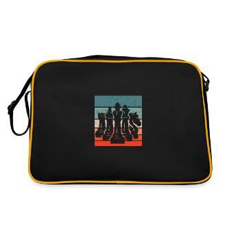 Pièces d'échecs vintage rétro colorées - Sac Retro - noir/or - Dos