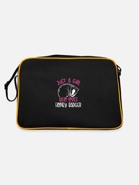 Just A Girl Who Loves Badger - Retro Bag - black/gold - Back