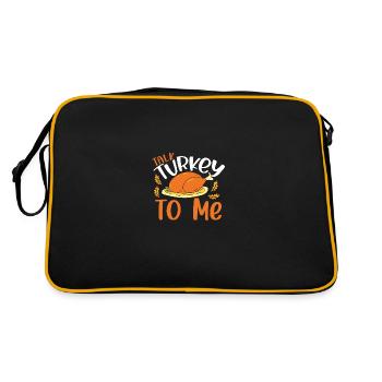 Sprechen Sie Mit Mir Truthahn - Retro Tasche - Schwarz/Gold - Hinten