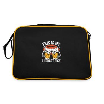 American football draft pick - Retro Tasche - Schwarz/Gold - Hinten
