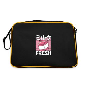 Süße Kawaii Frische Milch - Retro Tasche - Schwarz/Gold - Hinten