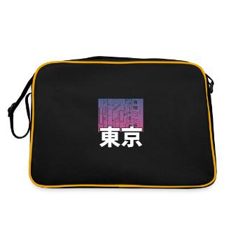 Belle ville japonaise kawaii - Sac Retro - noir/or - Dos