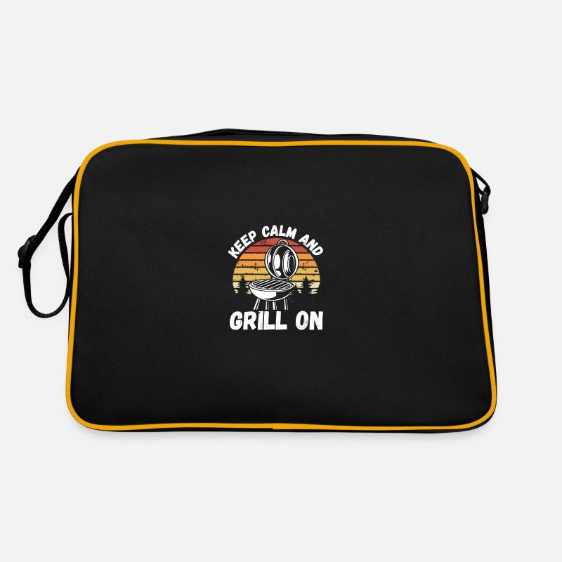 Keep calm and barbecue on retro Retro Bag